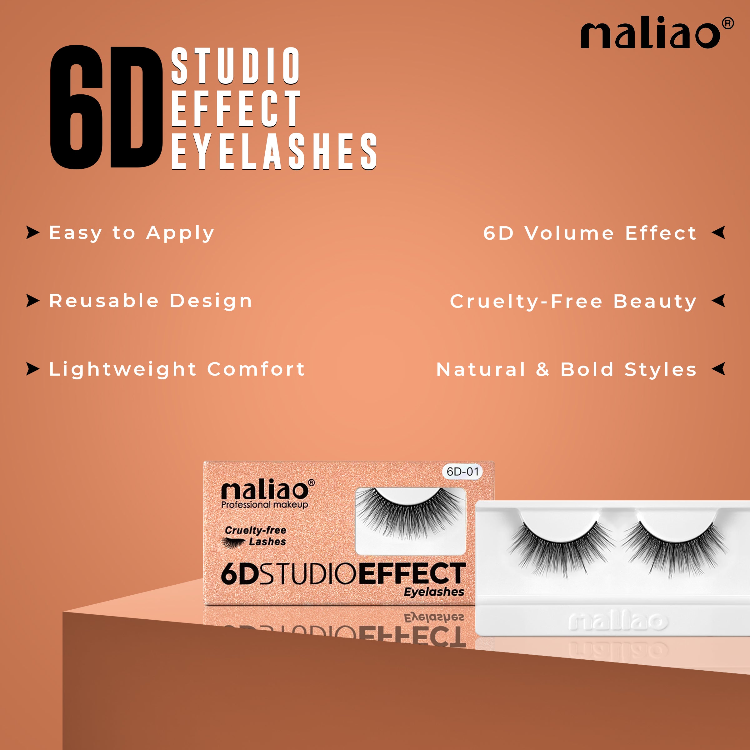 Maliao Eyelashes – Natural, Lightweight, Reusable False Lashes for Stunning Eye Makeup